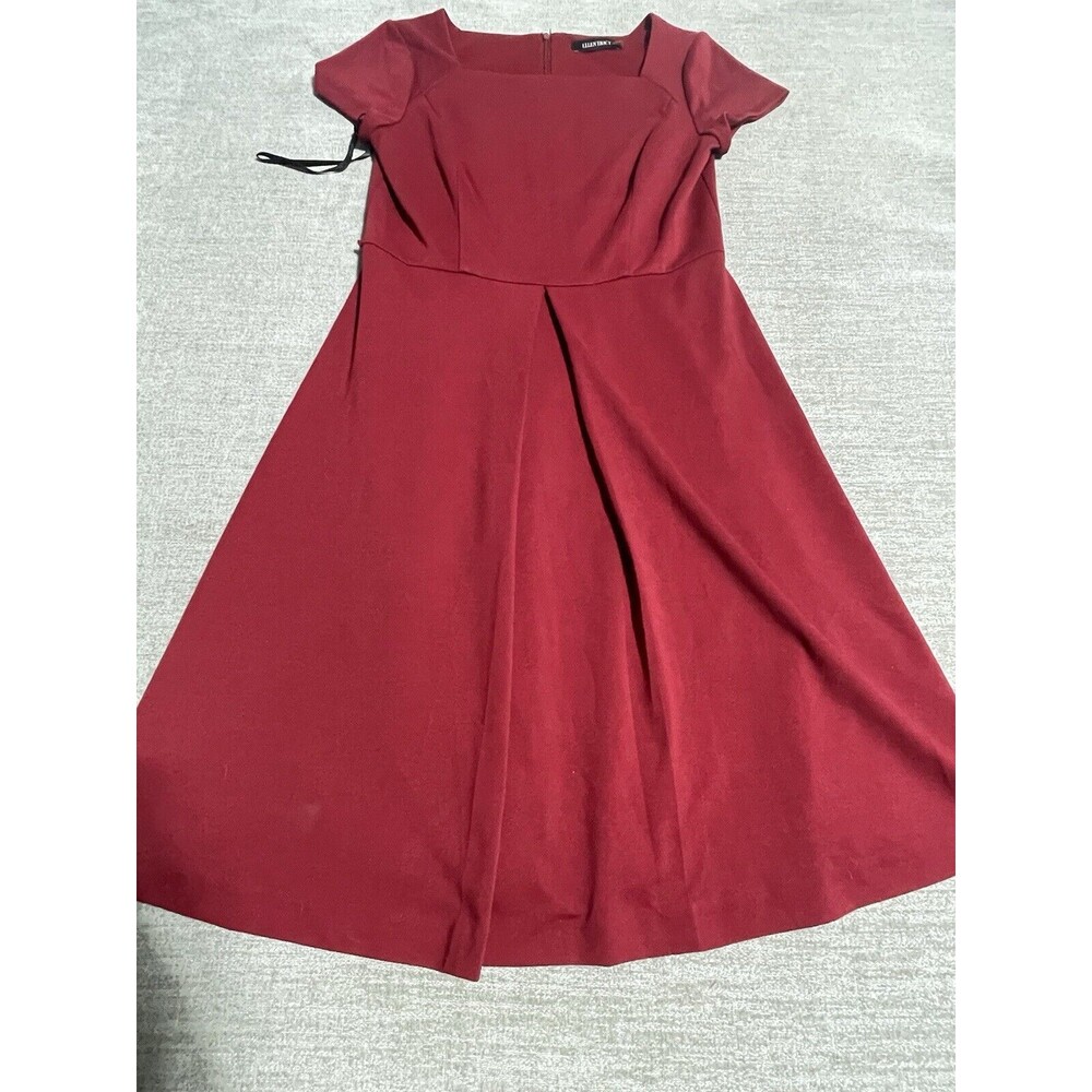 Ellen Tracy Dress Women’s Size 6 Red Short Sleeve Flare